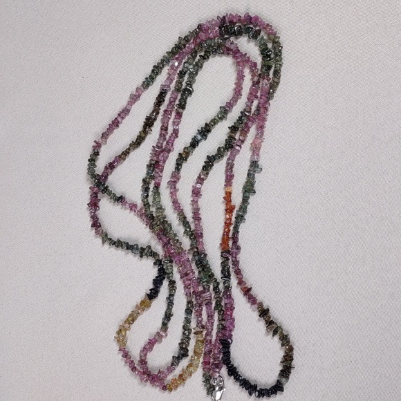 Artisan Crafted Multi Color Gemstone Nugget Necklace - Picture 4 of 7